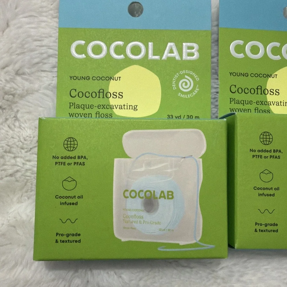 Lot Of 2 Cocolab Young Coconut Woven Dental Floss, Textured & Pro-Grade